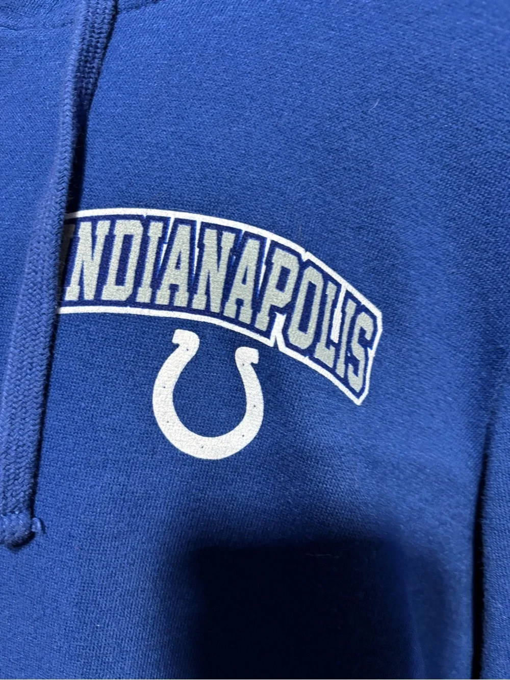 Indianapolis Colts Blue Zip-Up Hoodie size L NFL Apparel 20”p2p 22”L